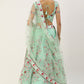 A Line Lehenga Net Sea Green Embroidered Lehenga Choli