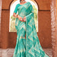 Trendy Saree Chiffon Sea Green Fancy Work Saree