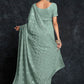 Classic Georgette Sea Green Embroidered Saree
