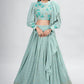 Readymade Lehenga Choli Georgette Sea Green Mukesh Work Lehenga Choli