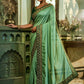 Classic Vichitra Silk Sea Green Embroidered Saree