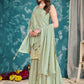 Salwar Suit Georgette Sea Green Sequins Salwar Kameez