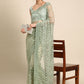 Contemporary Net Sea Green Embroidered Saree