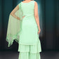 Salwar Suit Faux Georgette Sea Green Embroidered Salwar Kameez