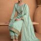 Salwar Suit Silk Sea Green Embroidered Salwar Kameez