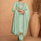 Salwar Suit Silk Sea Green Embroidered Salwar Kameez