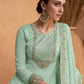 Salwar Suit Silk Sea Green Embroidered Salwar Kameez