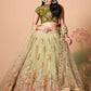 A Line Lehenga Net Sea Green Dori Work Lehenga Choli