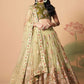 A Line Lehenga Net Sea Green Dori Work Lehenga Choli