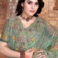 Contemporary Net Sea Green Embroidered Saree