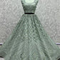 Lehenga Choli Net Sea Green Diamond Lehenga Choli