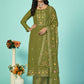 Straight Salwar Suit Organza Sea Green Diamond Salwar Kameez