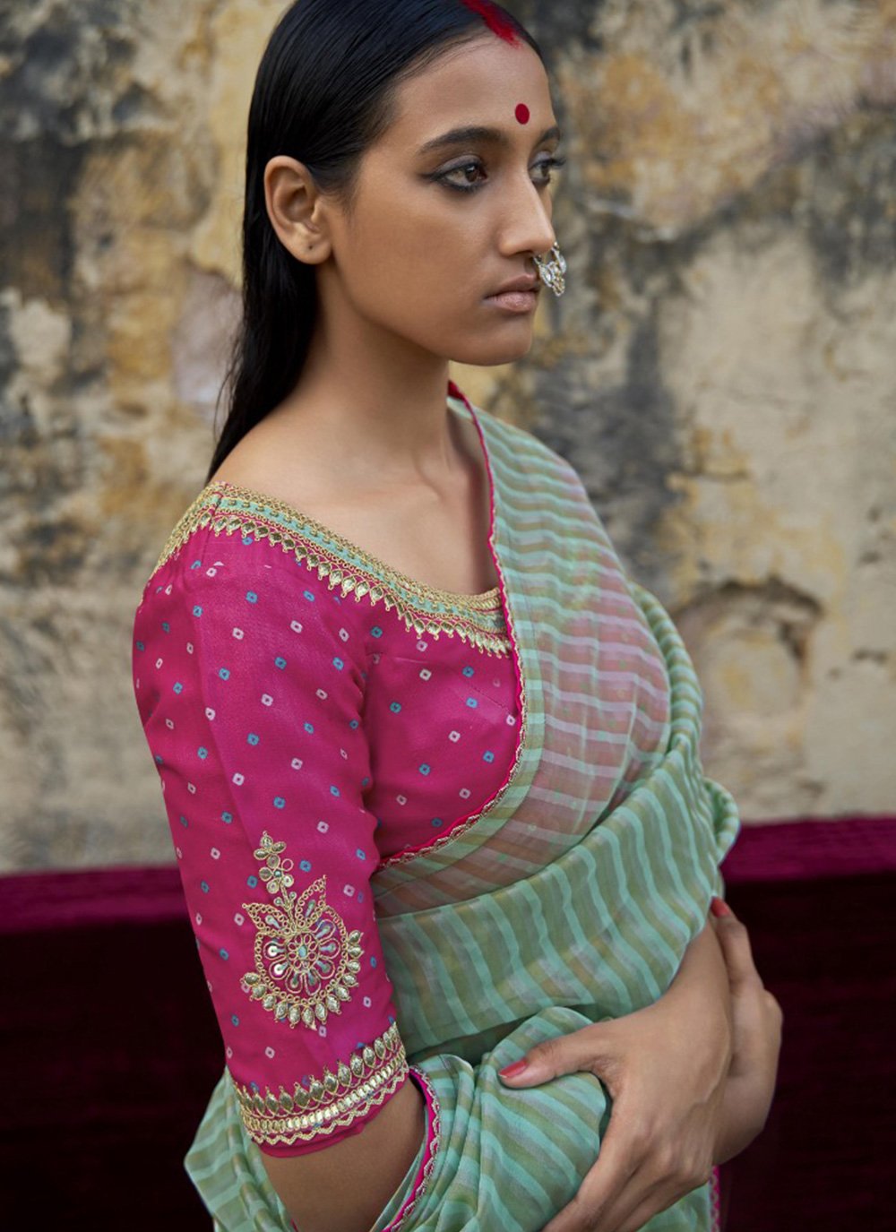 Buy Sea green Sarees for Women by Vijodhya Online | Ajio.com