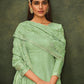 Pant Style Suit Organza Sea Green Embroidered Salwar Kameez