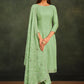 Pant Style Suit Organza Sea Green Embroidered Salwar Kameez