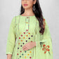 Churidar Suit Cotton Sea Green Hand Work Salwar Kameez