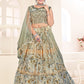 Readymade Lehenga Choli Georgette Sea Green Embroidered Lehenga Choli