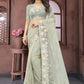 Trendy Saree Net Sea Green Embroidered Saree