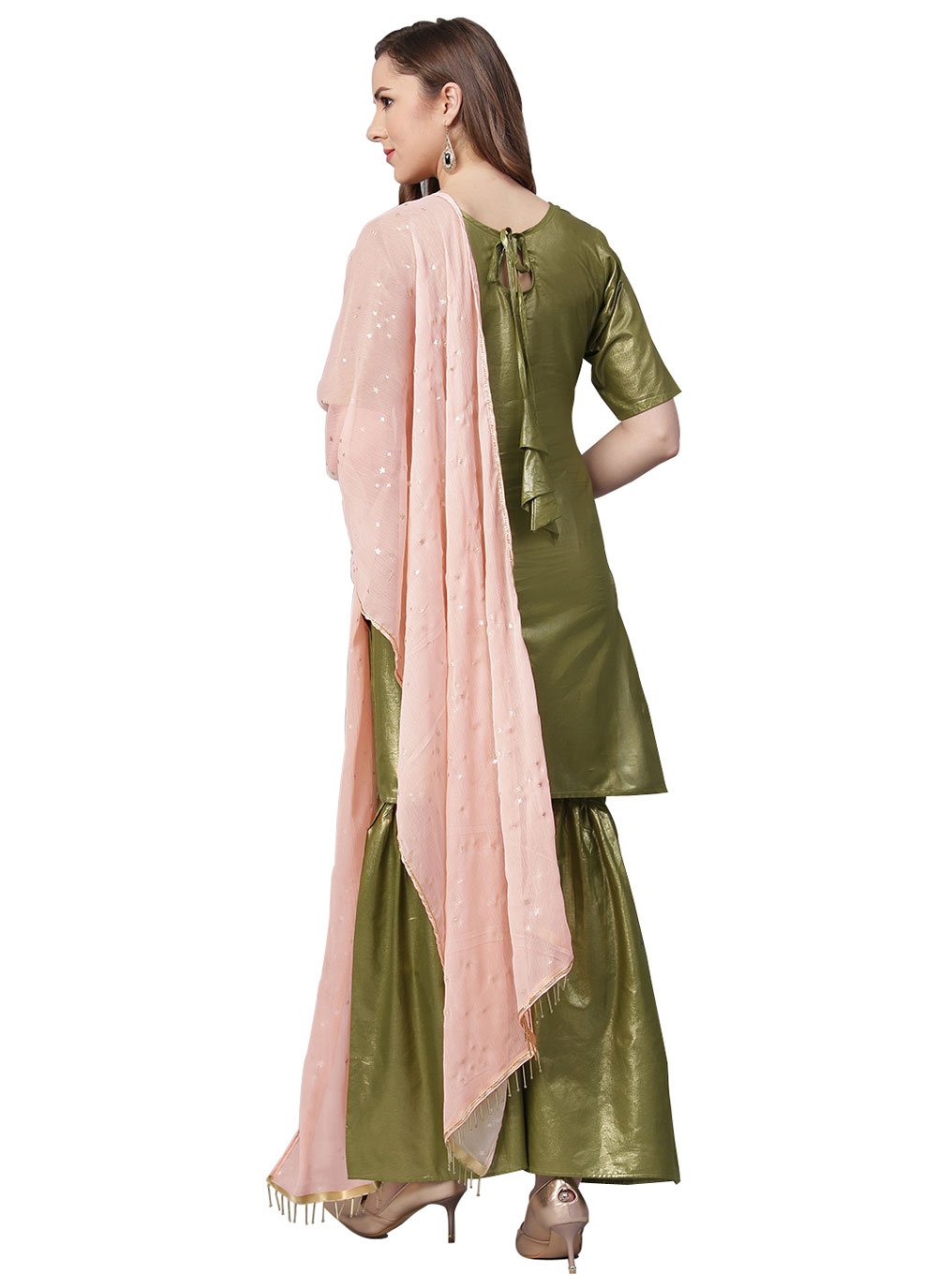 Anarkali Suit Blended Cotton Sea Green Plain Salwar Kameez