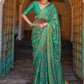 Trendy Saree Brasso Sea Green Print Saree