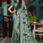 Contemporary Silk Sea Green Print Saree