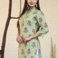 Casual Kurti Cotton Sea Green Buttons Kurtis