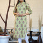 Casual Kurti Cotton Sea Green Buttons Kurtis