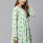 Designer Kurti Rayon Sea Green Print Kurtis