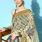 Contemporary Polyester Sea Green Print Saree