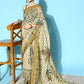 Contemporary Polyester Sea Green Print Saree