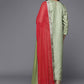 Salwar Suit Silk Sea Green Print Salwar Kameez
