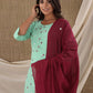 Salwar Suit Cotton Sea Green Print Salwar Kameez