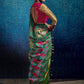 Contemporary Pure Dola Sea Green Print Saree