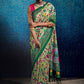 Contemporary Pure Dola Sea Green Print Saree