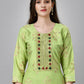 Casual Kurti Rayon Sea Green Embroidered Kurtis