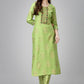 Casual Kurti Rayon Sea Green Embroidered Kurtis