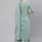 Salwar Suit Cotton Sea Green Print Salwar Kameez