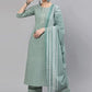 Salwar Suit Cotton Sea Green Print Salwar Kameez