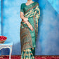 Contemporary Tussar Silk Sea Green Patch Border Saree