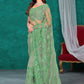Traditional Saree Net Sea Green Embroidered Saree