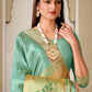 Classic Handloom Silk Sea Green Embroidered Saree