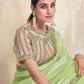 Trendy Saree Georgette Sea Green Plain Saree