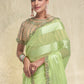 Trendy Saree Georgette Sea Green Plain Saree