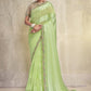 Trendy Saree Georgette Sea Green Plain Saree