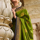 Classic Satin Silk Sea Green Patch Border Saree