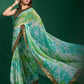 Classic Chiffon Sea Green Patch Border Saree