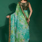 Classic Chiffon Sea Green Patch Border Saree