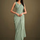 Classic Crepe Silk Sea Green Embroidered Saree