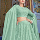 Lehenga Choli Georgette Sea Green Embroidered Lehenga Choli