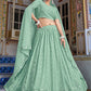 Lehenga Choli Georgette Sea Green Embroidered Lehenga Choli